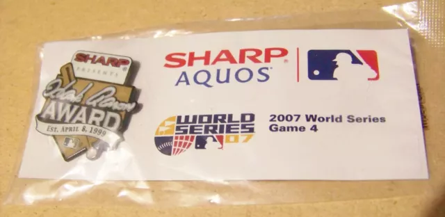 2007 World Series Game 4 SGA Hank Aaron Award pin