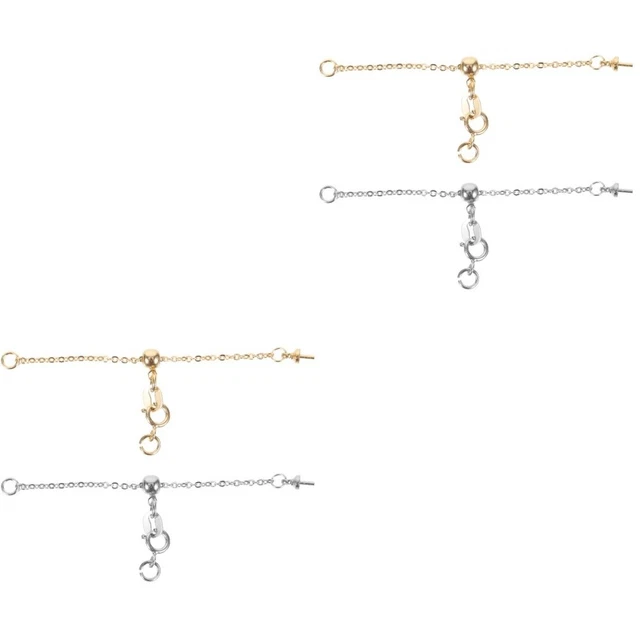 4 piezas Extensores de cadena de collar ajustable cadena de extensión de pulsera