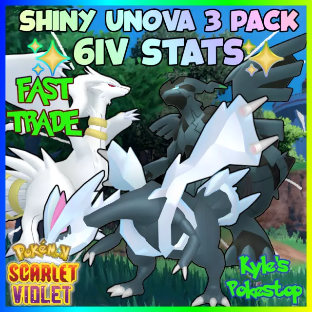 ✨ SHINY 6IV Reshiram Zekrom Kyurem 3-PACK ✨ Pokemon Ultra Sun