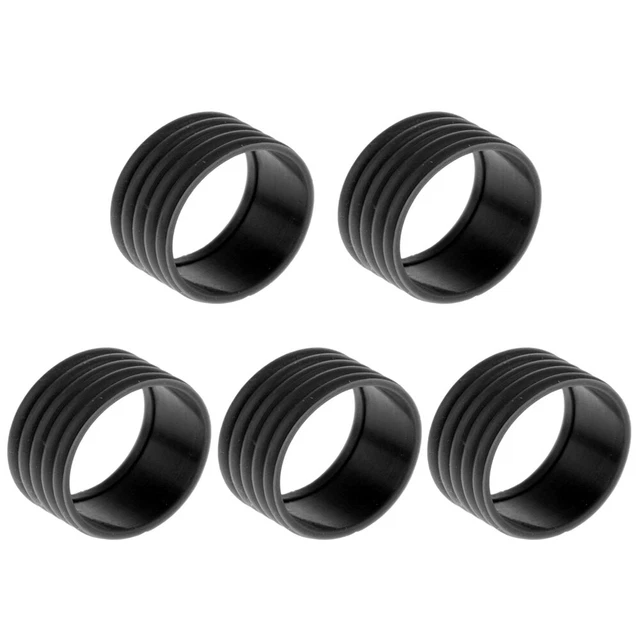 5pcs Tennis Racket Handle Ring Badminton Racquet Grip Band Overgrip (Black)