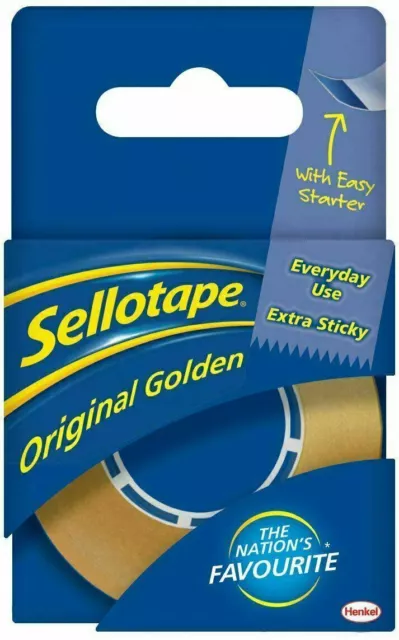 2 x Sellotape Original golden klares Band extra leicht zu reißen 18 mm x 25 m. Original