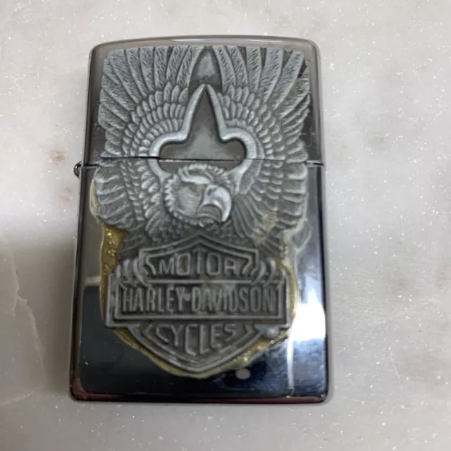 Zippo Harley Davidson - Soaring Eagle Emblem XVI With Leather Belt Pouch