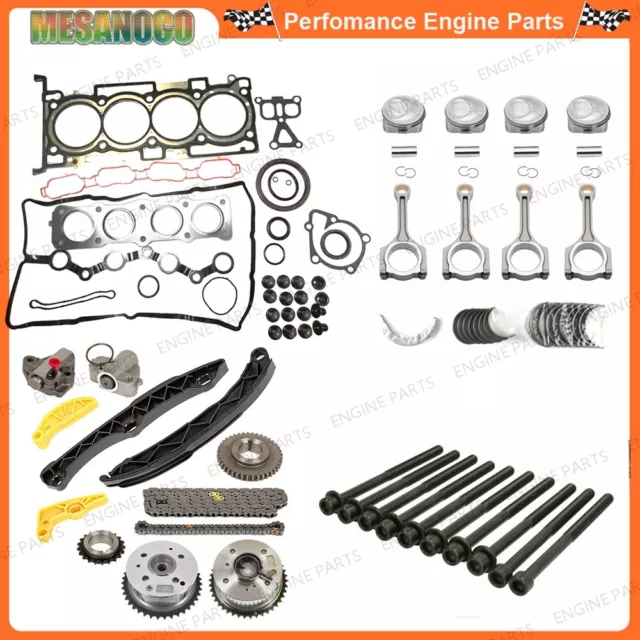 G4KJ 2.4L Engine Rebuild Overhaul Kit w/ Con Rods & Timing Kit For HYUNDAI KIA