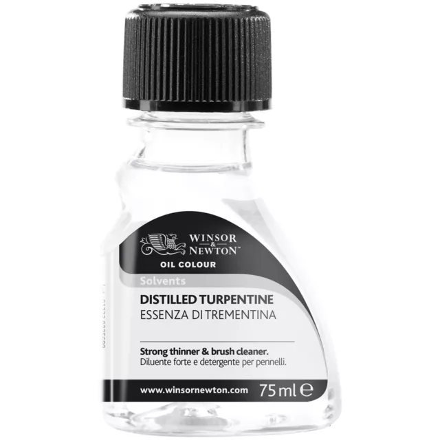 Winsor & Newton Artist Oil Painting Mediums Distilled Turpentine Solvent 75ml