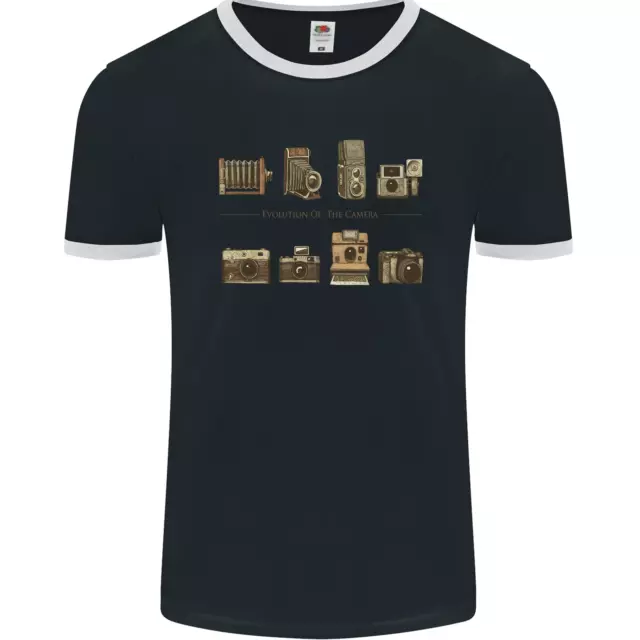 Photography Camera Evolution Photographer Mens Ringer T-Shirt FotL