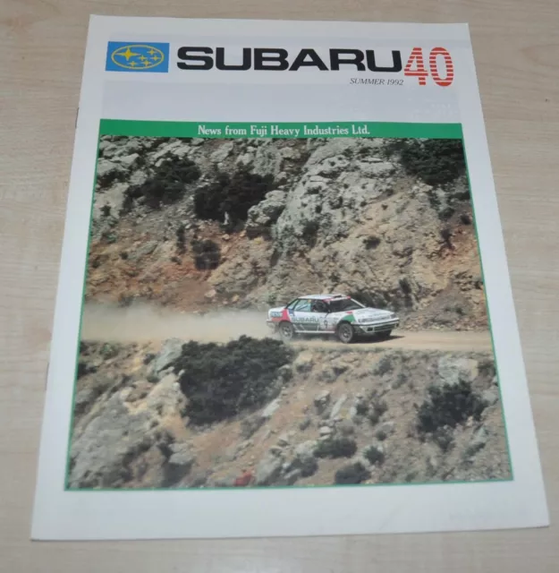 1992 Subaru 40 Magazine Fuji Heavy Industries Brochure Prospekt ENG