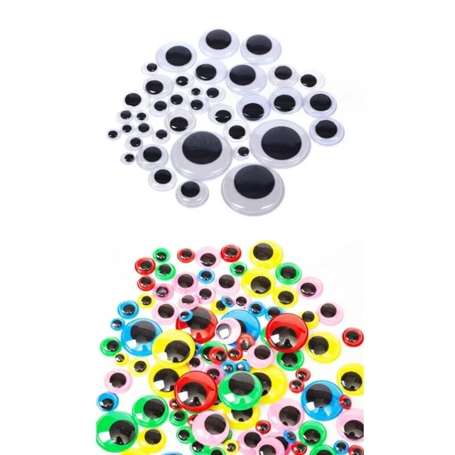 200PCS SELF ADHESIVE Wiggle Googly Eyes Black White & Colorful Wiggle