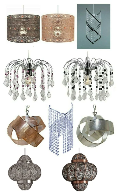 Modern Chandelier Ceiling Light Shades Acrylic Crystal Droplet Pendant Lampshade 3