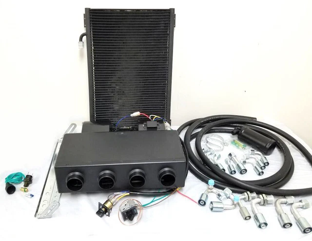 Universal Car A/C Evaporator Kit – 12V, 30W, 3-Speed – Under-Dash Air Conditioning Alternative For Cars, RVs, Trucks, Heavy Equipment