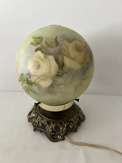 Vintage Victorian Hand Painted Parlor Globe Lamp