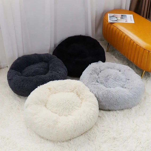 Super Soft Pet Bed Kennel Round Cat Mat Warm Sleep Bag Long Plush Dog Puppy Cush