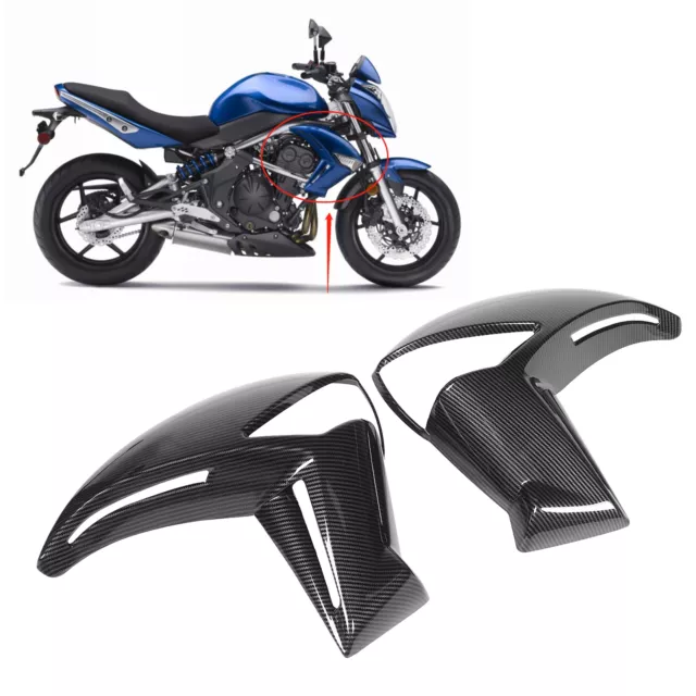 2X Carbon Fiber Stil Motorrad Frontverkleidung Für KAWASAKI ER‑6N ER6N 2009‑2011