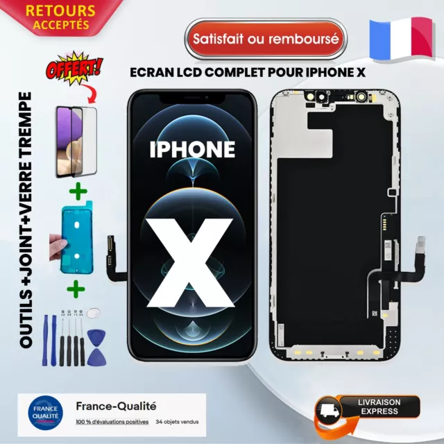 Ecran Lcd Vitre Sur Chassis Compatible Pour Iphone X/Xs