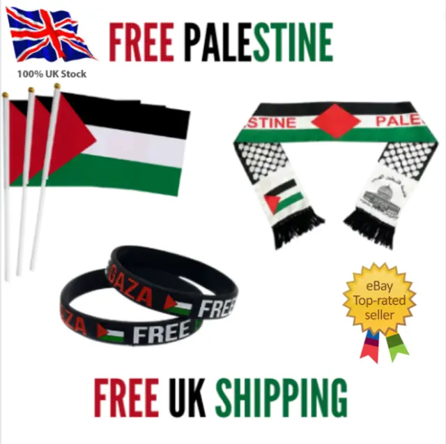 New Palestine Hand  Flag Free Gaza Wrist Band Palestinian Head Shoulder Scarf