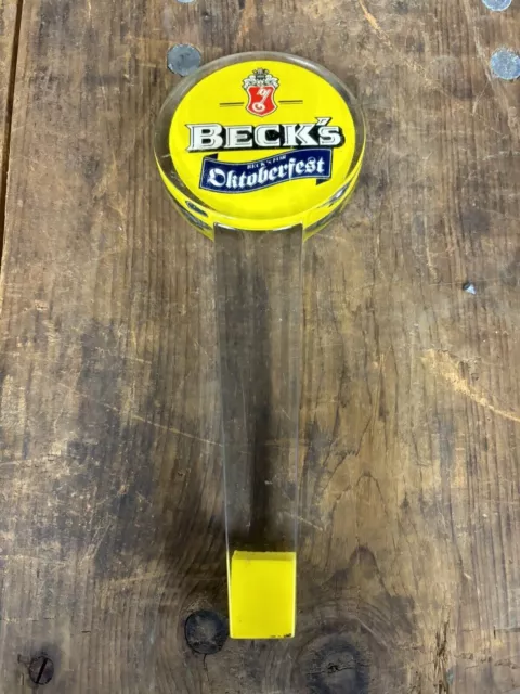 Beck's For Oktoberfest Lucite Beer Tap Handle Yellow