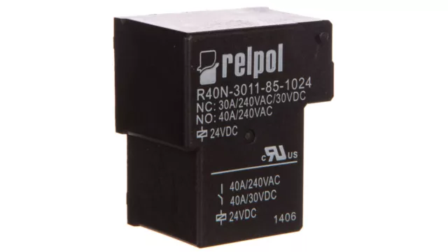 Relais industriel 1P 40A 24V DC PCB R40N-3011-85-1024 2614814 /T2FR