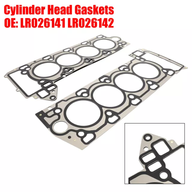 Pair Engine Cylinder Head Gaskets pour Land Rover Jaguar 5.0L LR026141 LR026142