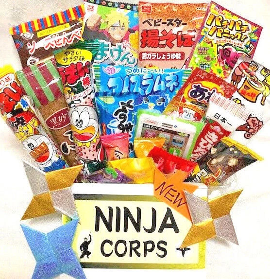 Japanese Candy Dagashi Set Chocolate Snacks (20 pcs) & Free NINJA STARS