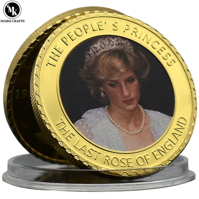 Moneta d'oro principessa Diana Regno Unito ultima rosa collezione memoriale regalo di vacanza