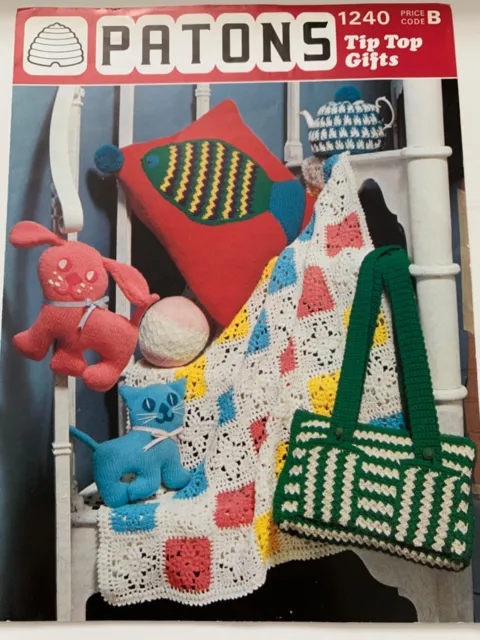 Patons 1240 Tip Top Gifts. Knitting and Crochet Patterns. New 2