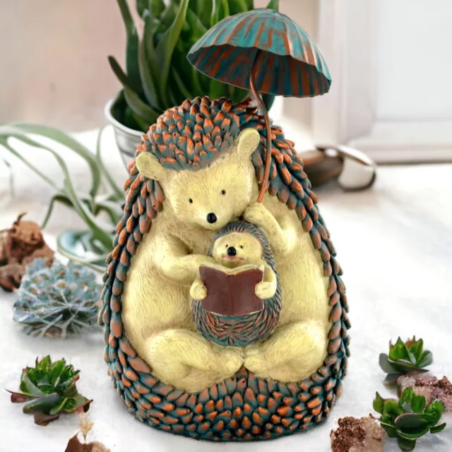 Charming Hedgehog Figurine Garden Ornament Storytime Mother and Baby Home Decor