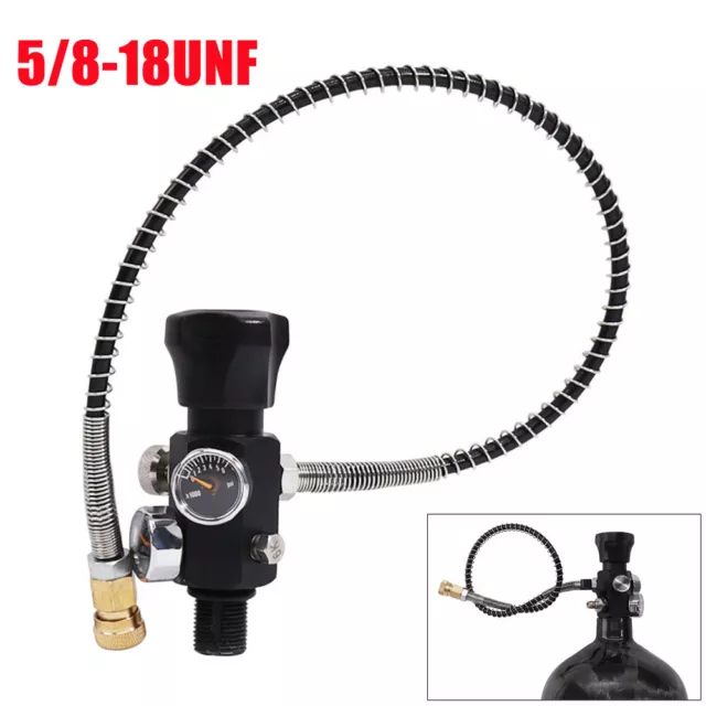 5/8-18UNF Dual Charging Valve PCP Tank Gauge Air Filling Station Refill Adapter