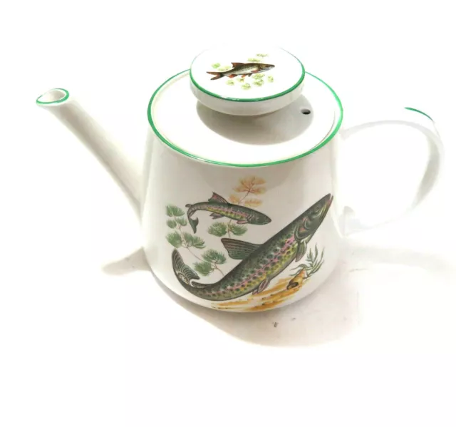TROUT FISH PORCELAIN Teapot of Coffee Pot 36oz LRH Ware Norfolk
