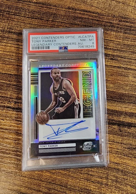 2021 Tony Parker Panini Contenders Optic #LCA-TPA AUTO /149 PSA 8