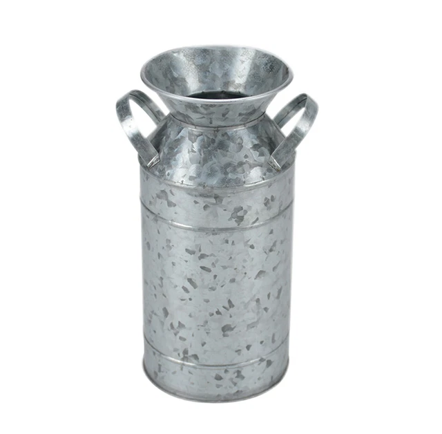 Galvanized Milk Jug with Handles for Home, Decoration, Lawn&Garden, Wedding