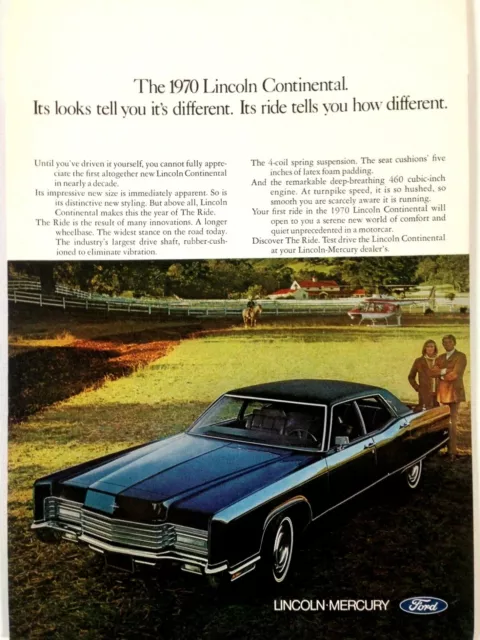 1970 Lincoln Continental Print Ad