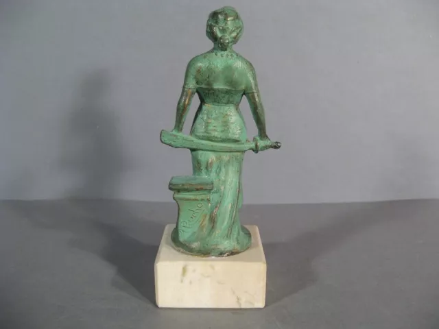 Statuette Art Déco Unterzeichnet Rucho / Skulptur Frau / A. / 1930 3