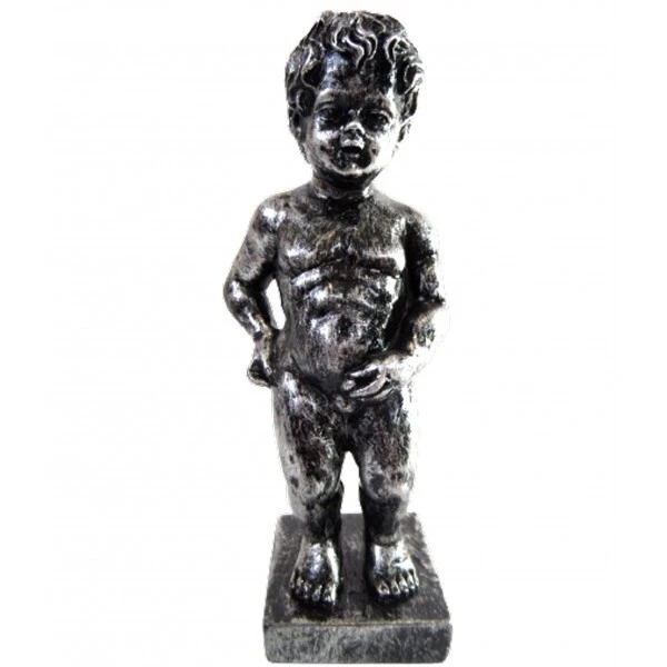 Statue Manneken-Pis en résine rouge le célèbre Belge doigt d