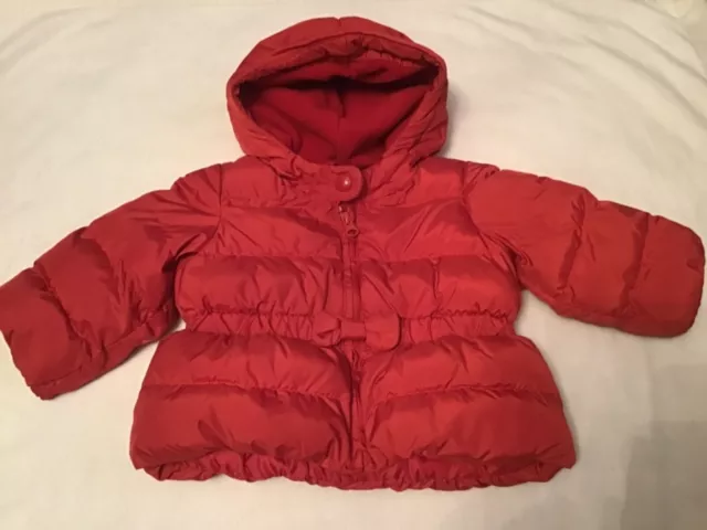 Baby Girls Red Puffer Coat from The Baby GAP, Size 6-12 Months