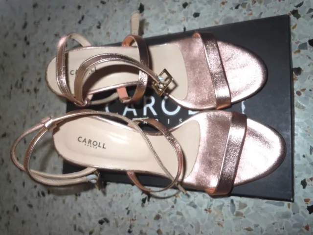 Escarpins  - Chaussures "Sonia" - Caroll Taille 37 Neuves Rose/Dore