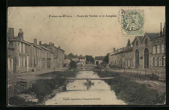 CPA Fresnes-en-Woevre, Route de Verdun et le Longeau