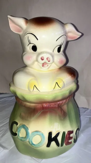 Vintage American Bisque "Pig in a Poke" Cookie Jar Made in USA