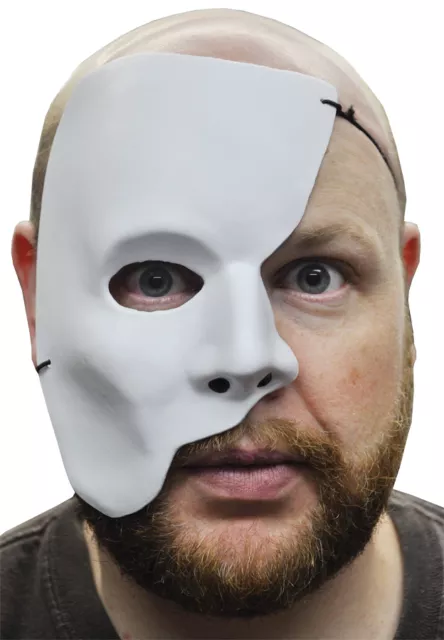 Phantom Of The Opera Half Face White Mardi Gras Adult Masquerade Costume Mask