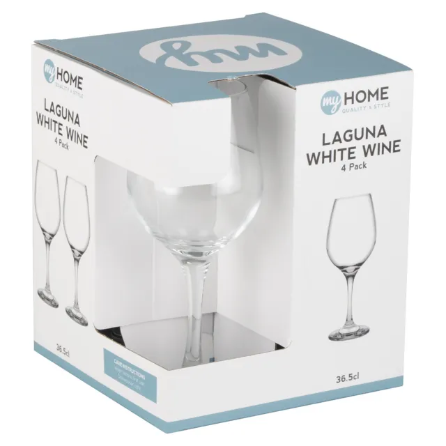4 Pack The Range White Glass Wine Glasses 356Cl 20cmH 102g
