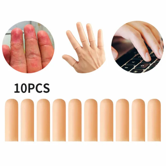 10Pcs Finger Cot Gel Finger Protector Fingers Brace Support Arthritis Gloves Set