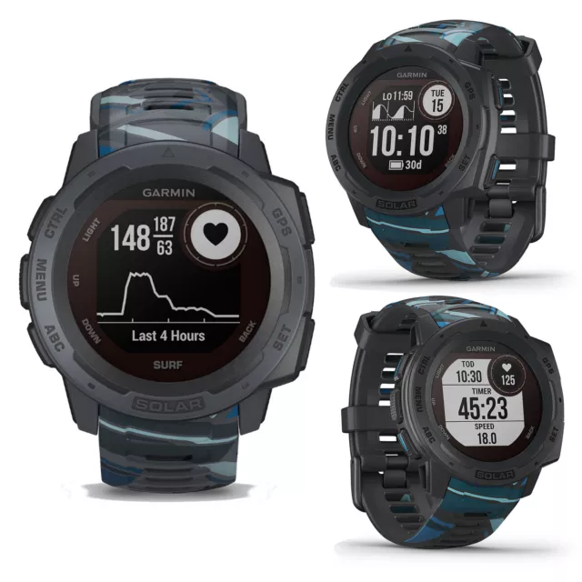 Garmin Instinct Solar Surf Pipeline Smart GPS SPORTS Surf Course Montre