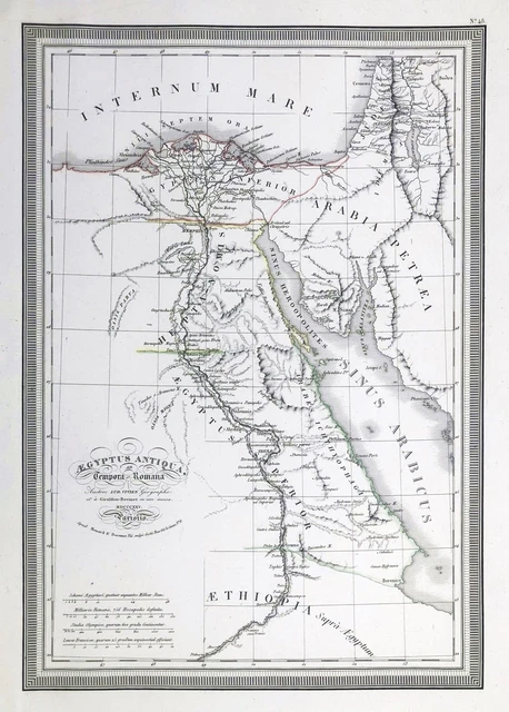 Egypt Egypte Red Sea Arabia Petra Carte Map Card L.Vivien 1825