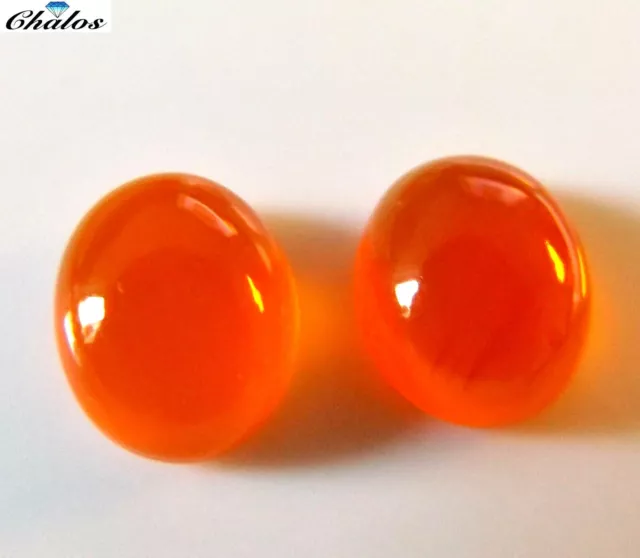 2x corniola - cabochon ovale rosso arancio 7,63 ct. SE 9x11mm (CO004VZ)