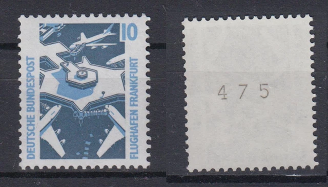Bund 1347 Au RM mit ungerader Nummer SWK 10 Pf gelbe Gummierung postfrisch