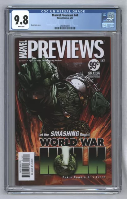 Marvel Previews #44 1st Cover & Preview of World Breaker Hulk 2007 CGC 9.8
