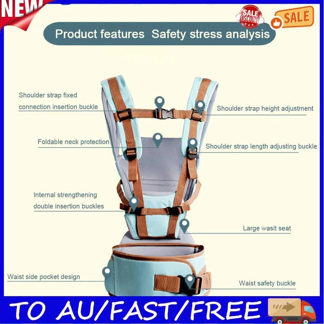 BABY LAB Multi-use Straps Portable Prevent Ergonomic Baby Carriers (Blue)-213474