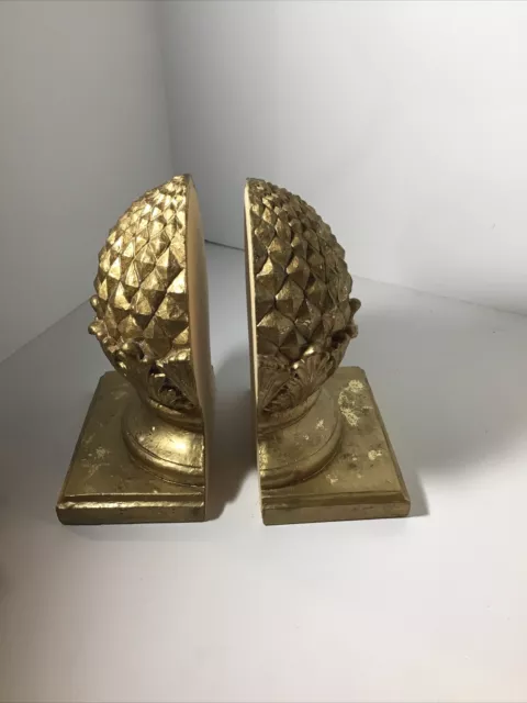 Pair Of Vintage Pinecone Antique Bronze Bookends