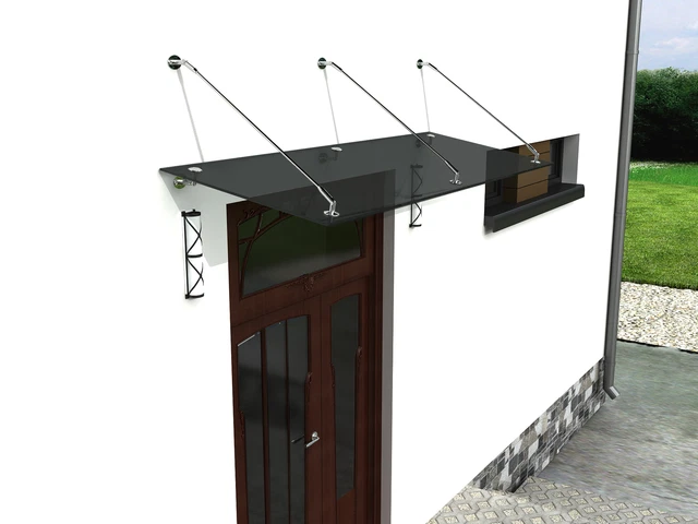 Centro vetro Hagen - tipo/Stb3 250 x 90 cm tettoia in vetro tettoia tettoia per porta grigio grafite
