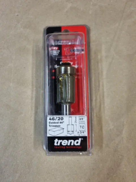 Trend Professional 46/20X1/4Tc Guided Trimmer Router Cutter Bit 1/4" Shank