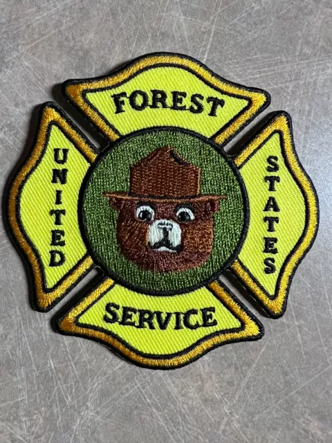 New Smokey Bear USFS Embroidered shield patch fire safety firefighting Patches