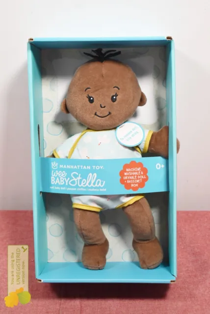 The Manhattan Toy Company Wee Baby Stella Brown Hair Bassinette Box